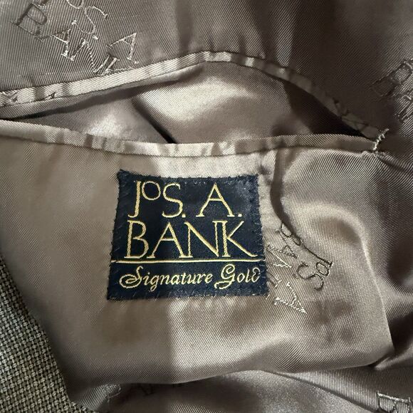 Jos A Bank Signature Gold‎ Silk Wool Sport Coat Blazer Brown Tan 42L - Picture 5 of 6